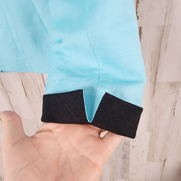 Tahari Linen Rayon Blazer Jacket Blue Size 6P - Picture 5 of 11